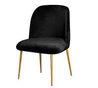 Stretch Velvet Dining Chair Cover Slipcover for Curved Back Mid Century Modern Accent Chairs Set of 2 Gray Perfect K and Living Room (Black 1PCS)