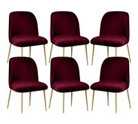Stretch Velvet Dining Chair Cover Slipcover for Curved Back Mid Century Modern Accent Chairs Set of 2 Gray Perfect K and Living Room (Burgundy 6PCS)