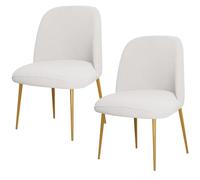 Stretch Velvet Dining Chair Cover Slipcover for Curved Back Mid Century Modern Accent Chairs Set of 2 Gray Perfect K and Living Room (White a 2PCS)