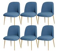Stretch Velvet Dining Chair Cover Slipcover for Curved Back Mid Century Modern Accent Chairs Set of 2 Gray Perfect K and Living Room (Dust Blue a 6PCS)