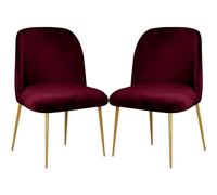 Stretch Velvet Dining Chair Cover Slipcover for Curved Back Mid Century Modern Accent Chairs Set of 2 Gray Perfect K and Living Room (Burgundy 2PCS)