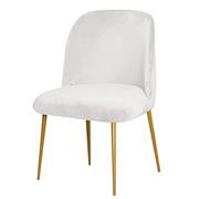 Stretch Velvet Dining Chair Cover Slipcover for Curved Back Mid Century Modern Accent Chairs Set of 2 Gray Perfect K and Living Room (White 1PCS)