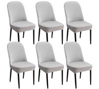 Stretch Velvet Dining Chair Covers - 6 Pack Soft & Elastic Curved Back Protector for Banquet & Home Decor Fits Most Dining Room Chairs Elegant Upgrade