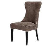Stretch Velvet Dining Chair Covers for Wingback Chairs Slipcovers for Kitchen & Home Decor - Taupe 1 Pack - Chair Protector Easy to Clean & Stylish Upgrade