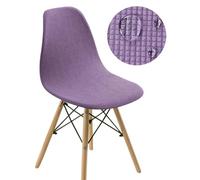 Stretch Velvet Dining Chair Covers Set of 1/2/4/6 Scandinavian Style Stretch Slipcovers for Round Back Dining Chairs 4-Pack in Purple Easy to Install and Clean