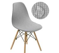 Stretch Velvet Dining Chair Covers Set of 2 Scandinavian Style Slipcovers for Round Back Chairs Light Grey Elastic Shell Chair Covers for Dining Room Home Decor