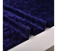 Stretch Velvet Fabric by The Metre 150cm Wide,Luxurious Shining Crushed Velvet Upholstery Material for DIY Handmade/Crafting/Apparel/Costume (Dark Blue)