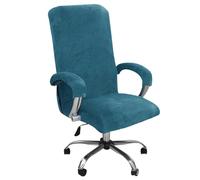 Stretch Velvet Office Chair Cover Set with Armrest Protectors | Universal Fit for Ergonomic & Gaming Chairs | Washable & Easy Installation (Blue 2,L)