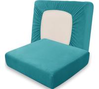 Stretch Velvet Sofa Cushion Covers - Non-Slip Universal Couch Slipcovers Replacement for Sofas - Blue Green Backrest Cover for Enhanced Comfort and Style