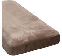 Stretch Velvet Sofa Seat Cushion Covers - Non Slip Universal Replacement for Couch Cushions - Fur Protector Taupe Chaise Cover for Any Sofa