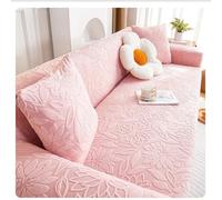 Stretch Velvet Sofa Slipcover for LShape Couch 1Piece Washable Furniture Protector Fits 15 Seater Sofas Universal Fit for Living Room (Pink 2Person)