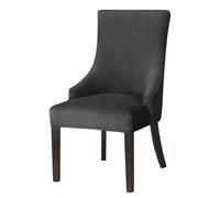 Stretch Velvet Wingback Chair Covers with Arms - Slipcovers for Dining & Living Room Accent Chairs 1PC Black Armchair Protective Cover for Elegant Banquet Decor