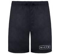 Nicce Men's Stretch Waist Black Graphic Logo Plinth Swim Shorts | Size: Medium Nicce Black M