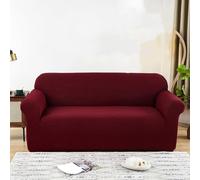 Stretch Water Repellent Sofa Covers for 1 2 3 4 Seater Couches and Sectionals Elastic Couch Slipcovers for Fabric or Leather Washable Full Wrap Furn(Size:3 Seater (190-230 cm),Color:Burgundy Red)