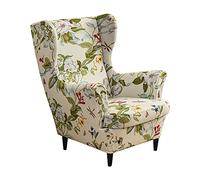 Stretch Wing Chair Covers for 1 Seater - 2 Pack Wing Back Chair Slipcovers Elastic Fitted Protector for Furniture Modern Home Decor Easy Care & Stylish Design