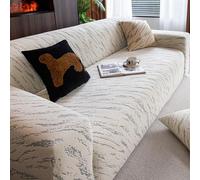Stretchable 5-Seater Sofa Cover Anti-Slip & Dust-Proof Striped Design Includes Pillowcase Fits 305-360cm Sofas Ideal for Living Room Upgrade & Protection