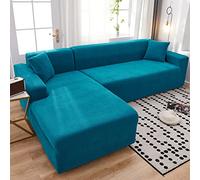 Stretchable Bluestone Blue Sectal Couch Covers for 2-Seater Sofas 1-Piece Slipcovers Pet-Friendly Stretch Sofa Covers for Chaise Lounge Protection