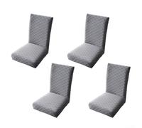 Stretchable Chair Covers, Removable Washable Dining Chair Covers Set of 4, Elastic Slipcovers for Home Hotel Banquet, Dark Grey(Dark grey)