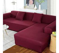 Stretchable Corner Sofa Cover Elastic Sofa Slipcover for 1/2/3/4 Seater Couch 235-300cm 2 PCS Set Color D Furniture Protector Easy to Install Fabric