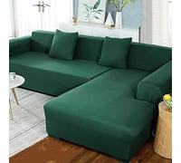 Stretchable Corner Sofa Cover Elastic Sofa Slipcover for 1/2/3/4 Seater Fits 190-230cm Sofas 2 Pieces Set Color B Furniture Protector.