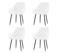 Stretchable Curved Back Chair Covers 4pcs Removable Slipcovers for Dining & Bar Stools White Perfect for Kitchen Party & Banquet Decor