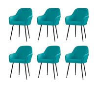 Stretchable Curved Back Chair Slipcovers 6 Pack Removable Dining & Bar Stool Covers for Kitchen Party & Banquet Decor Blue Fit Most Chairs