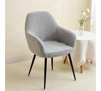 Stretchable Curved Back Dining Chair Covers with Arms - 4 Pack Reu Leaf Slipcovers for Office Kitchen and Bar Stools - Durable Stylish Protection