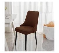 Stretchable Curved Back Dining Chair Covers with Arms Modern Slipcovers Set for Kitchen Dining Rooms, Pet-Friendly Protectors(Dark brown,Four)