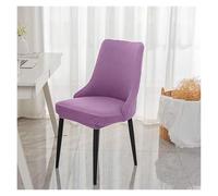 Stretchable Curved Back Dining Chair Covers with Arms Modern Slipcovers Set for Kitchen Dining Rooms, Pet-Friendly Protectors(Purple,Six)