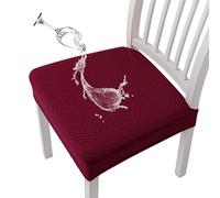 Stretchable Dining Chair CoversRemovable & Washable Seat Protectors for Dining Room Set of 6 Wine RedPerfect Fit for Any Chair Style
