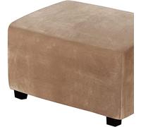 Stretchable Elastic Sofa Cover & Reversible Ottoman Protector - Camel Color, Perfect for Footrests & Armchairs, Easy to Clean, Ideal for Home Decor