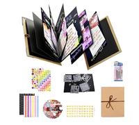 Stretchable Foldable Photo Album | 6x8 Inch Accordion Scrapbooking Accessories | Scrapbook Album with DIY Accessories Set | for Wedding Baby Shower Family Gathering Vacation Graduation Traveler Studen