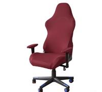 Stretchable Gaming Chair Cover with Armrest Protectors for Office Desk Chairs - Elastic Polyester Spandex Seat Protector Anti-Slip Breathable Furniture Cover for Home Workstation(Red wine)