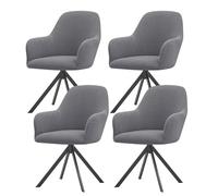 Stretchable Gray Chair Covers Fitted Set of 1/2/4/6 for Dining & Office Chairs Durable Easy to Clean Stylish Protection for Curved Back Furniture