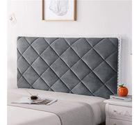 Stretchable Headboard Slipcover for Double Queen & Super King Beds Padded Dustproof Furniture Protector Solid Grey 190cm Perfect for Wooden & Upholstered Beds