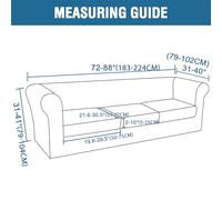 Stretchable Ivory Chesterfield Sofa Cover for 1/2/3 Seater with Armrests - Curved Couch Slipcover - Easy to Install, Durable Protection for Your Furniture