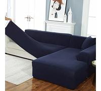 Stretchable L Shaped Sofa Cover for 1/2/3/4 Seaters Couch Slipcover for Corner Sofas Furniture Protector Elastic Waterproof Easy to Install and Clean