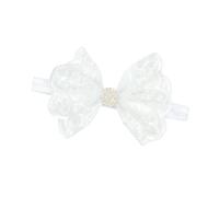 Stretchable Lace Headband with Bowknot for Newborn Girls Comfortable Hair Accessory 36CM Circumference Headwear Newborn Lace Hairband