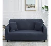 Stretchable NonSlip Sofa Cover for 14 Seater Corner Sofas Breathable LShaped Couch Slipcover in Dark GreyStylish Solid Color Protection for Your Furniture