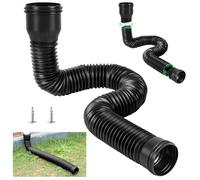 Stretchable Rain Gutter Downpipe Drain 1 Piece, Rain Gutter Downpipe Extensions Flexible Drain Downspout Extender, Gutter Connector Extension from 47 to 150 cm with 2 Adapters, 2 Screws (Black)