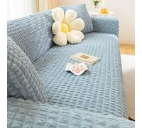 Stretchable Sofa Cover 1 2 3 4 5 Seater Elegant Thick Non Slip Couch Protector with Armrests Bubble Thread Fabric Blue Color Sofa Slipcover for Home Décor.