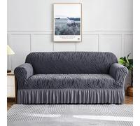 Stretchable Sofa Cover for 1/2/3/4 Seaters All-Inclusive Dustproof & Washable Fur Protector Fits 3 Seater (190-230cm) Stylish Living Room Furniture Protector - Color A