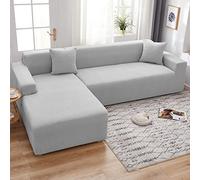 Stretchable Sofa Covers Elastic Fabric NonSlip Machine Washable Solid Color Gray Blue Single Seat Fits 90140 cm Furniture Protector Home Decor