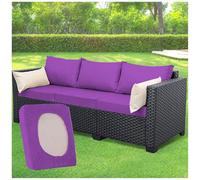 Stretchable Sofa Cushion Covers 1/2/3 Pieces Rattan Seat Covers Garden Furniture Seat Housings Polyester Replacement Covers for Outdoor Chairs