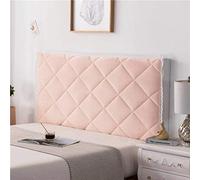Stretchable Soft Bed Headboard Slipcover for Double Queen & King Size Beds Dustproof Padded Protector in Solid Pink for Wooden Upholstered Furniture 100cm