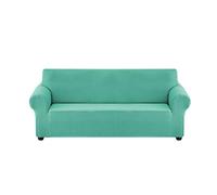 Stretchable Solid Color Sofa Cover, Elastic Pet Protection Couch Slipcover (Blue-Green, 4 Pieces) - Furniture Protector for Dogs and Cats, Easy to Install and Wash