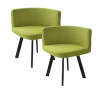 Stretchable Triangle Chair Cover - Washable Half Round Stool Protector - 2 Pack in Fruit Green for Home Kitchen Office Living Room Hotel Use - Slip-Resistant