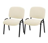 Stretchable Two-Piece Chair Covers for Office Dining and Kitchen - Slipcovers for Guest Chairs Stools Meeting Rooms Schools and Churches (Set of 2)