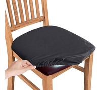 Stretchable Velvet Chair Covers - Soft Non-Slip and Washable Seat Protectors for Dining Room & Bar - Grey - Pack of 6