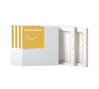 Stretched Canvas 10x10cm 4"x4", 6-Pack, 100% Cotton 380 g/m² - Canvases for Painting Painting Canvas Pre-Stretched Canvas 1.7cm Thick, Blank Canvas Paint Canvases